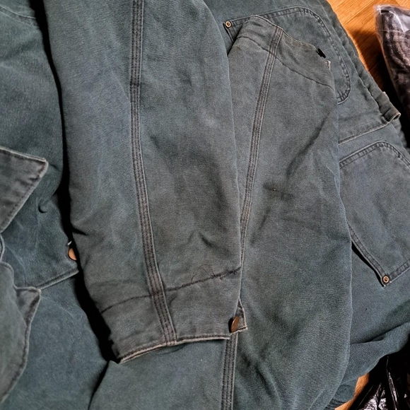 Vintage Carhartt Chore Jacket Blanket Lined Dark Teal Size Large - Picture 7 of 10